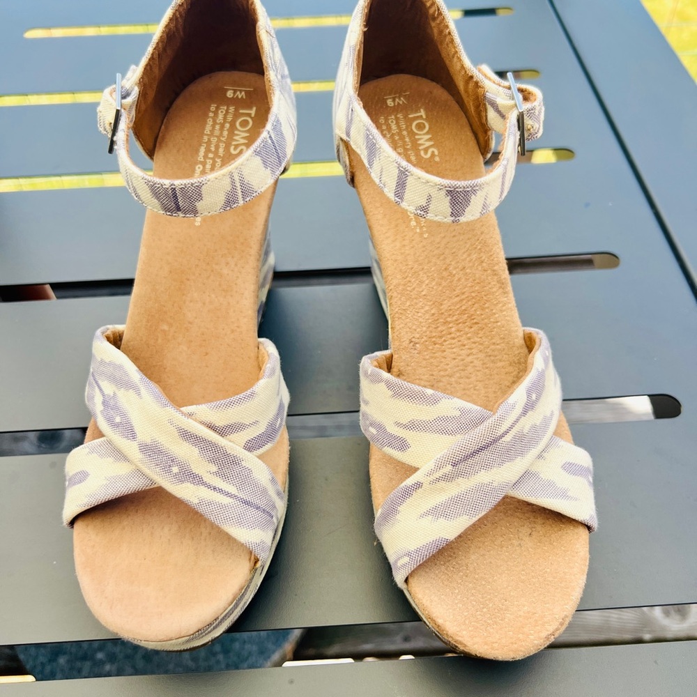 Toms Ikat Woven Wedge Shoes